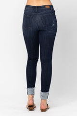Judy Blue Mid-Rise Cuffed Skinny Long/Tall Jeans