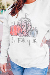 Gray Pumpkin Graphic Plus Size Pullover Sweatshirt