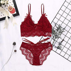 Widened Lace Edge Sexy Deep V Plunge Plunge Bra Set Top Thin Bottom Thick Push up Sexy Lingerie
