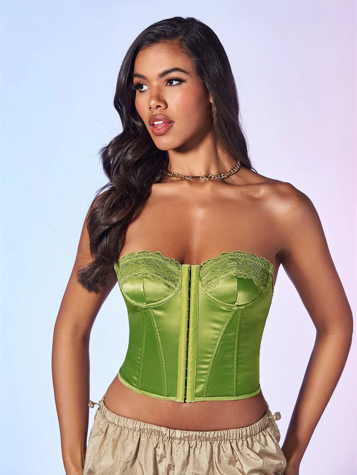 Lace Up Backless Bustier Tube Top