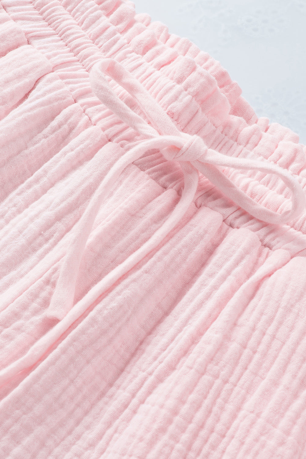 Pink Drawstring Waist Pocketed Lounge Shorts
