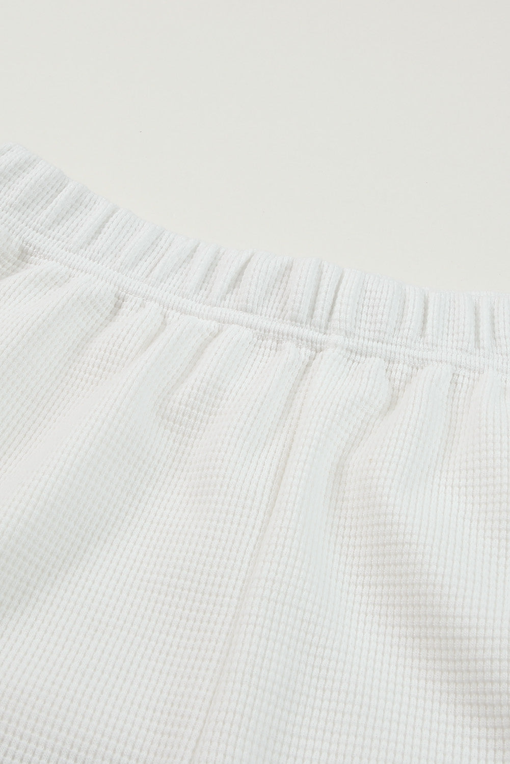 White Ribbed Zipper Sweatshirt and High Waist Shorts Set