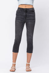 Judy Blue Mid-Rise Cuffed Skinny Capri Jeans