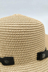 Beige Foldable Wide Brim Summer Straw Hat