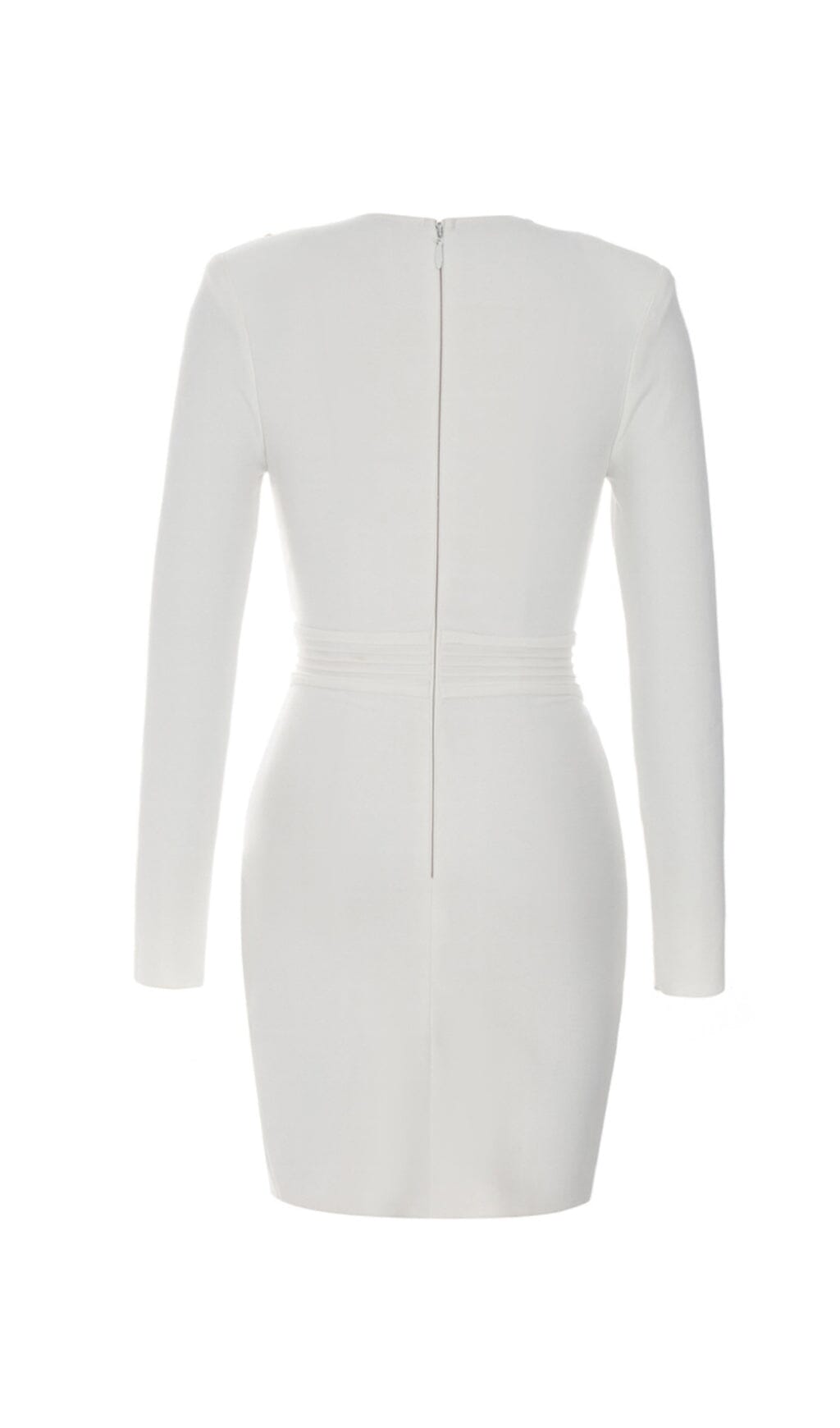 CHAIN KNITTED TIGHT MINI DRESS IN WHITE