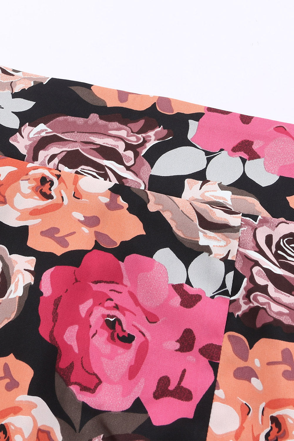 Multicolor Floral Print Asymmetric Front Knot Wrap Skirt