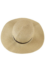 Beige Foldable Wide Brim Summer Straw Hat