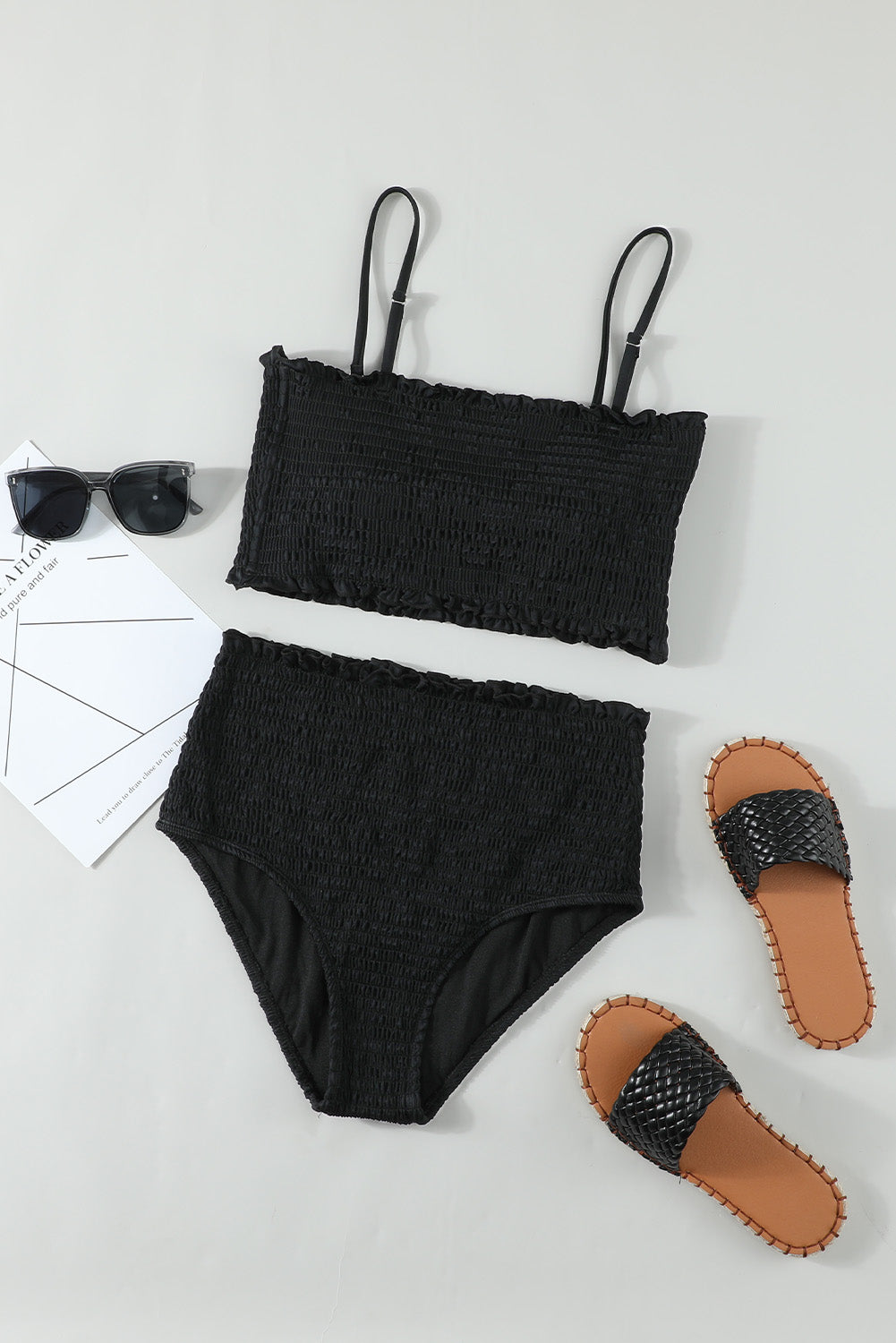 Black Smock High waisted swimsuits