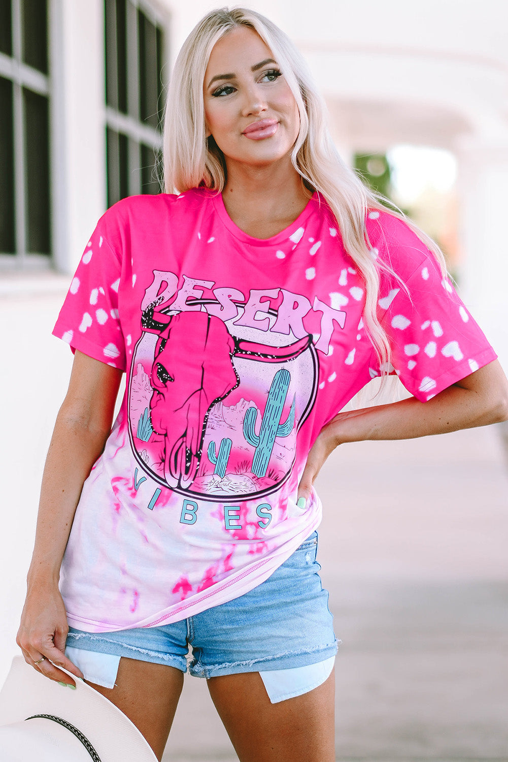 Rose EASTER VIBES Skull Graphic Print Oversized T Shirt