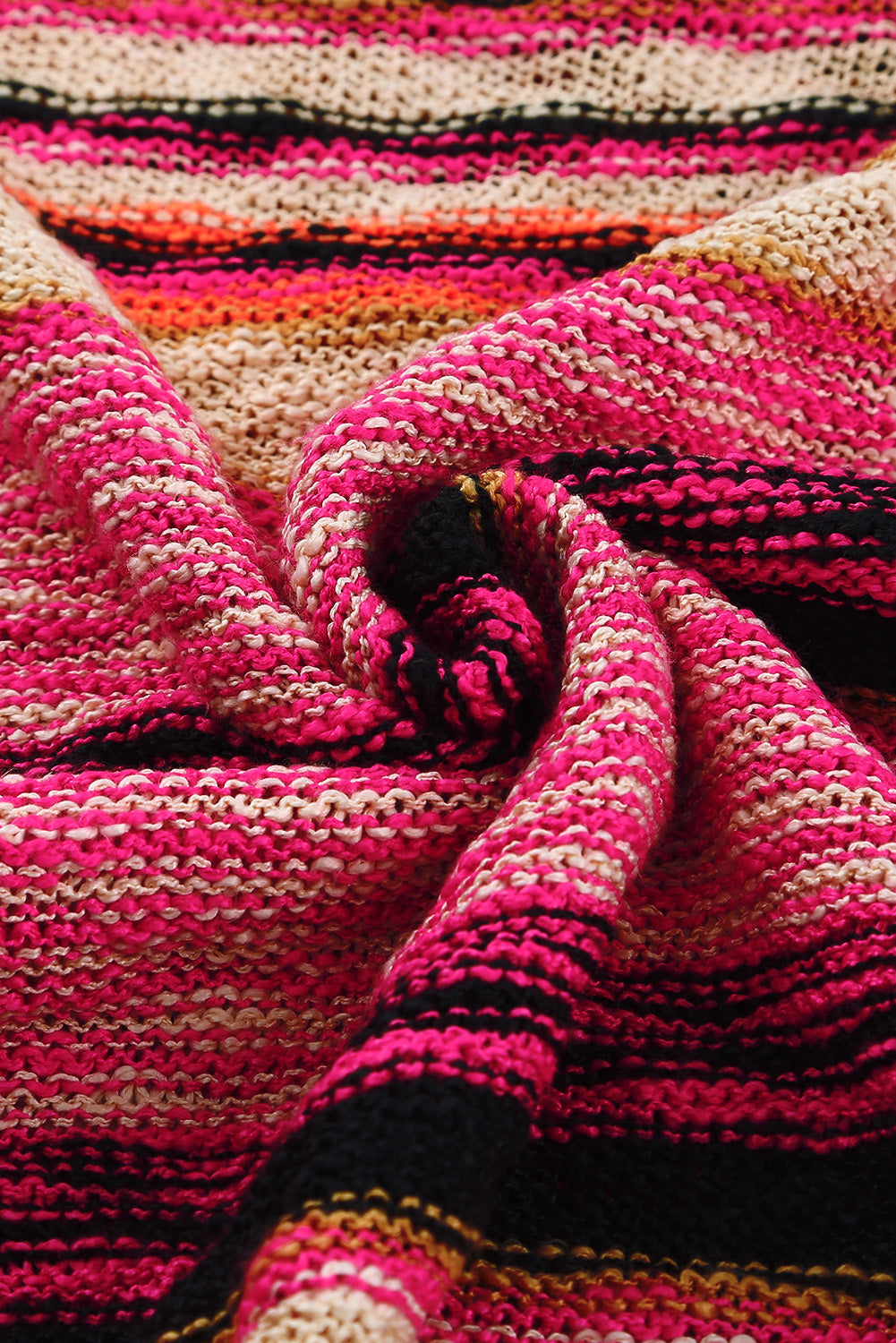 Striped Colorblock Drop Shoulder Knit Sweater