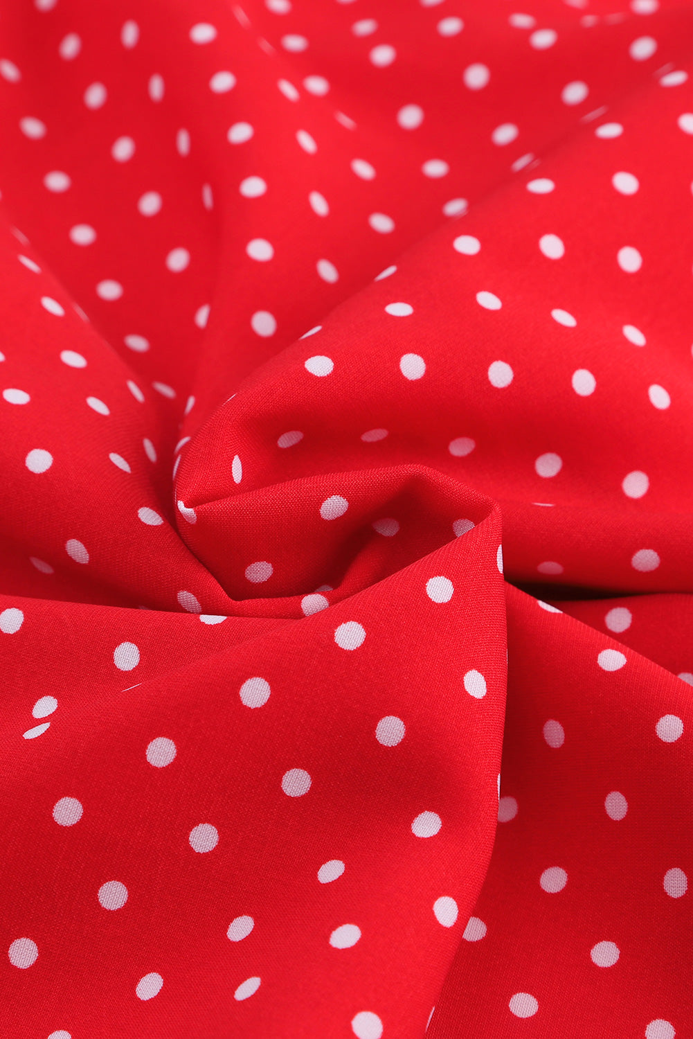 Red Polka Dot V Neck Ruffle Sleeve Dress