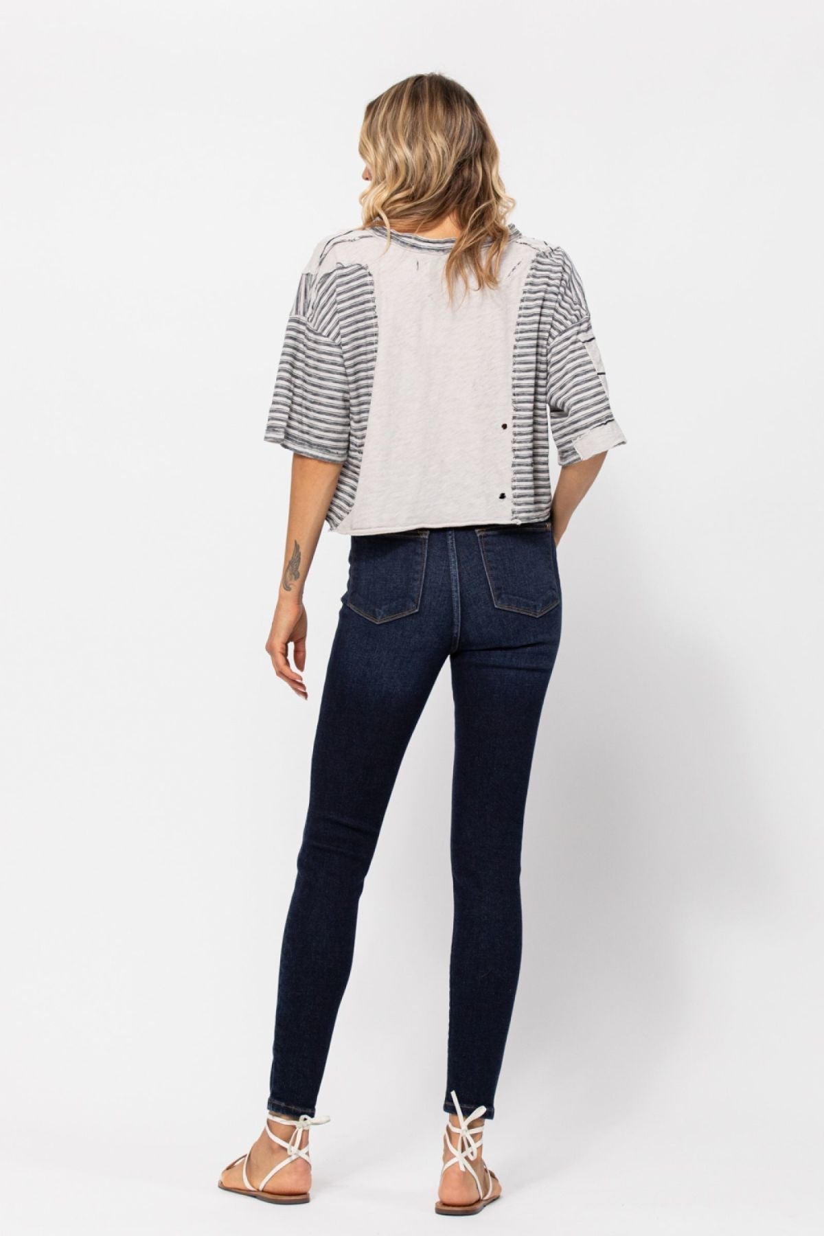Judy Blue High Rise Skinny Jeans with Handsanding