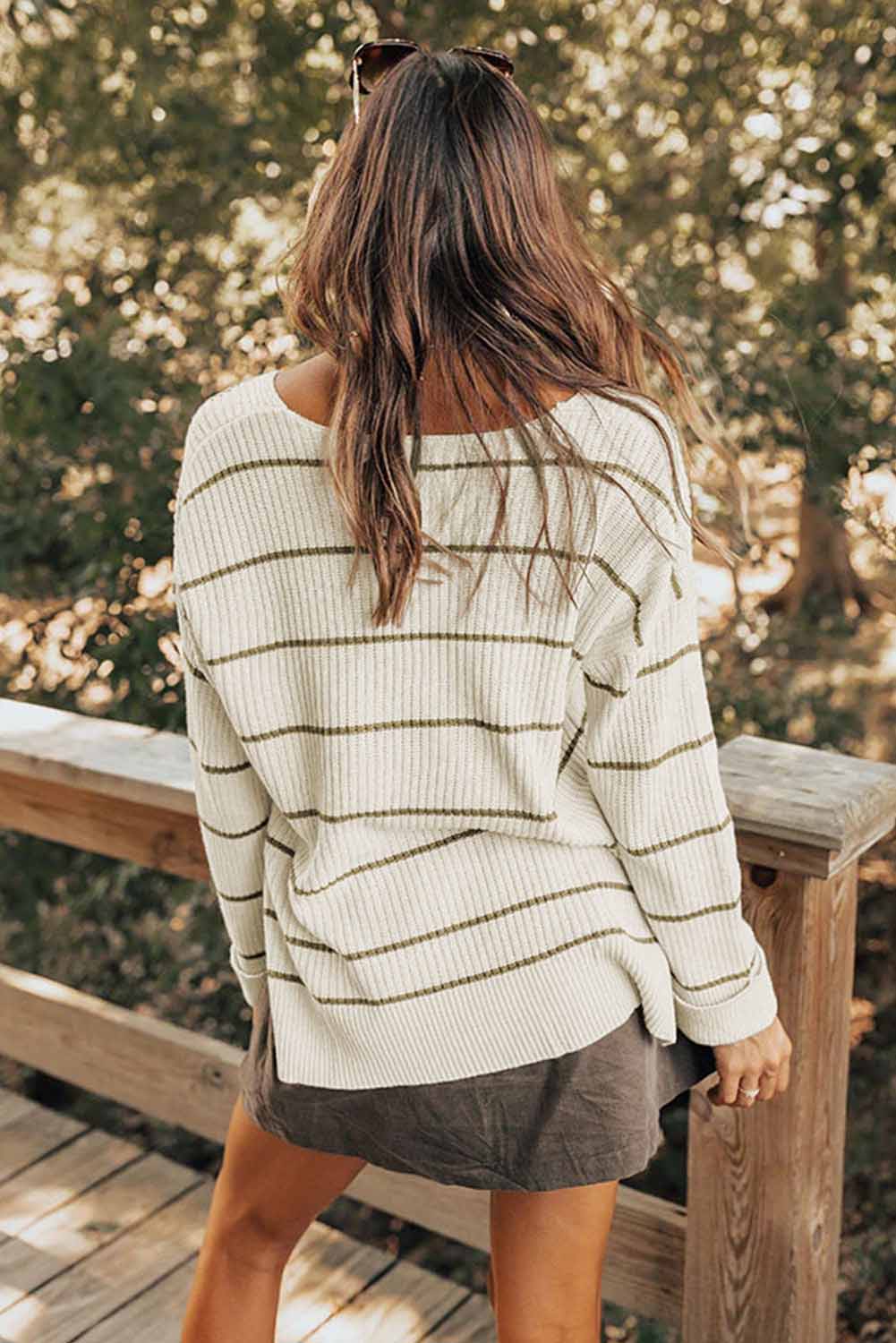 Stripe Chest Pocket Striped Sweater