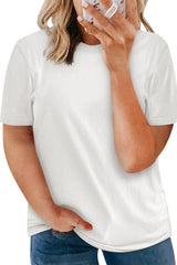 White Plus Size Crew Neck T Shirt