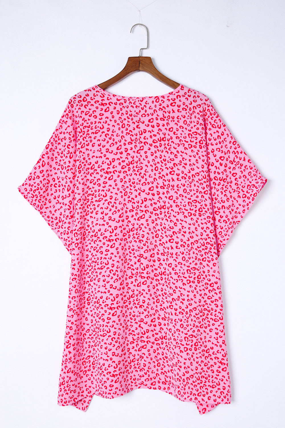 Khaki Animal Print Half Sleeve Shift Dress