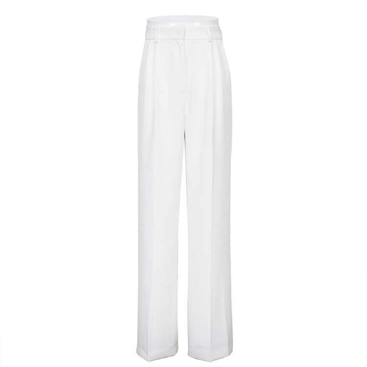 Spring Office High Waist Loose Klein Blue Casual Trousers Drooping Wide Leg Pants Women Work Pant