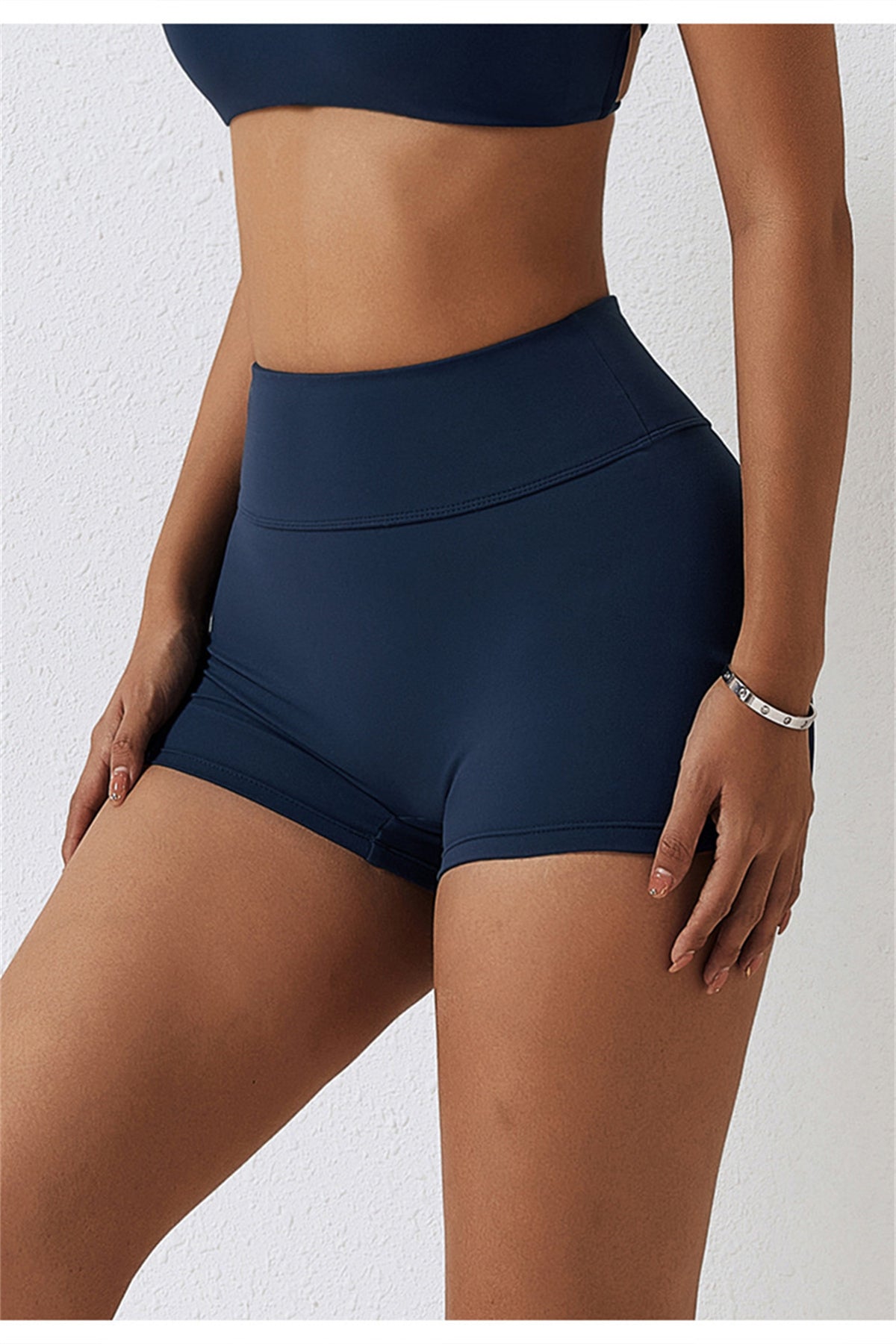 High Waisted Ruched Yoga Shorts