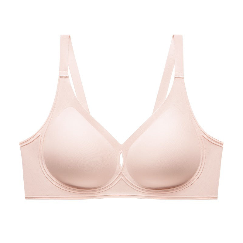 Seamless Underwear 3D Flocking SilAmicge Jelly Soft Support Wireless Thin Comfortable Bra Set