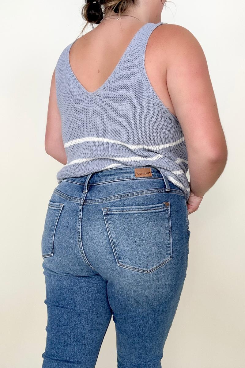 Embroidered Boyfriend Jeans with Side Seam Stitch