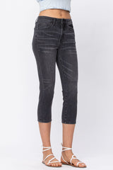 Judy Blue Mid-Rise Cuffed Skinny Capri Jeans