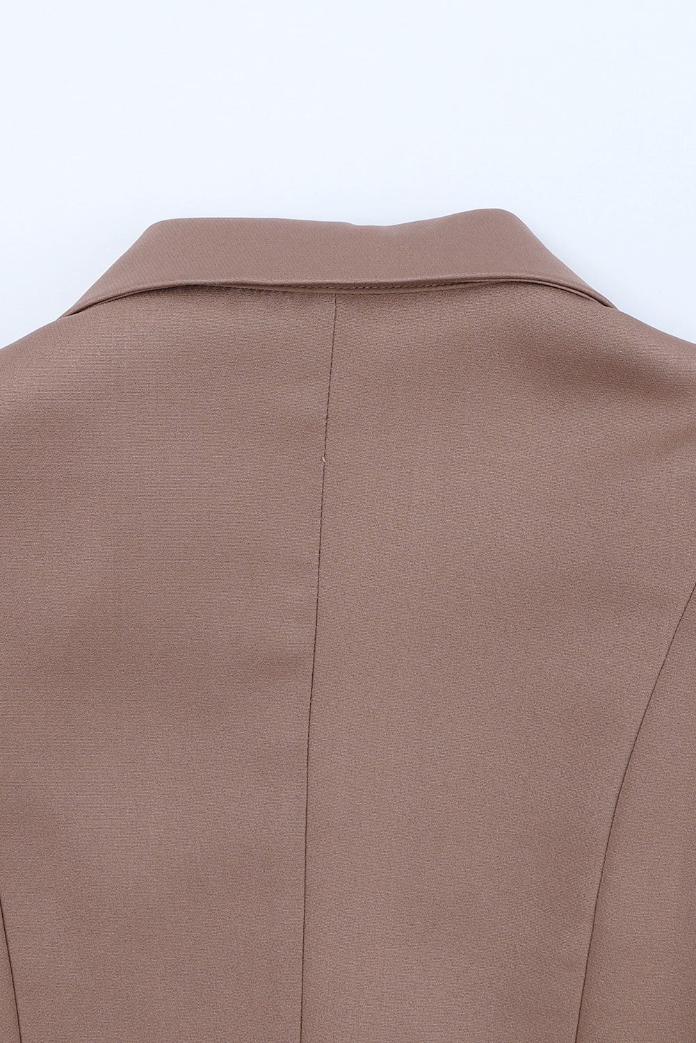 Brown Lapel Neckline Double Breasted Pocketed Blazer