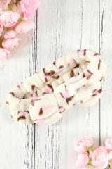 Pink Leopard Bowknot Plush Bundle Hairband