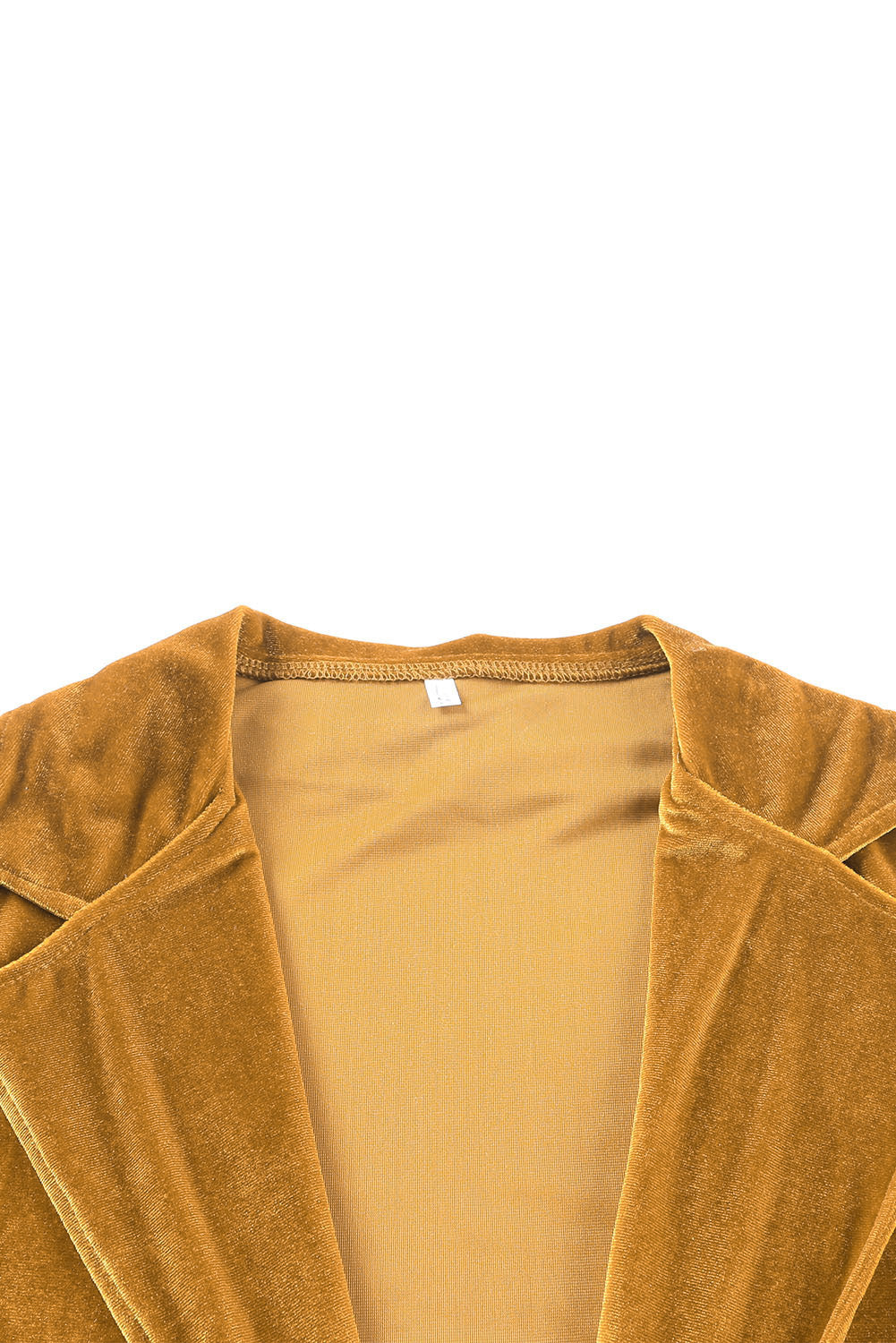 Brown Retro Velvet Long Sleeve Pocket Coat