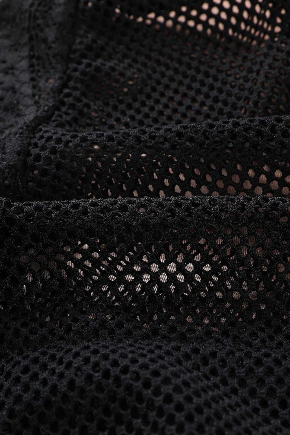 Black Plus Fishnet Lace Hollow-out Teddy Lingerie
