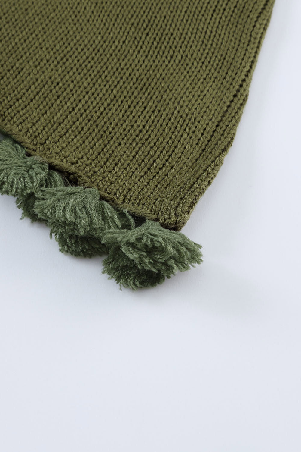Green Tasseled Crochet Hollow-out Knit Tank