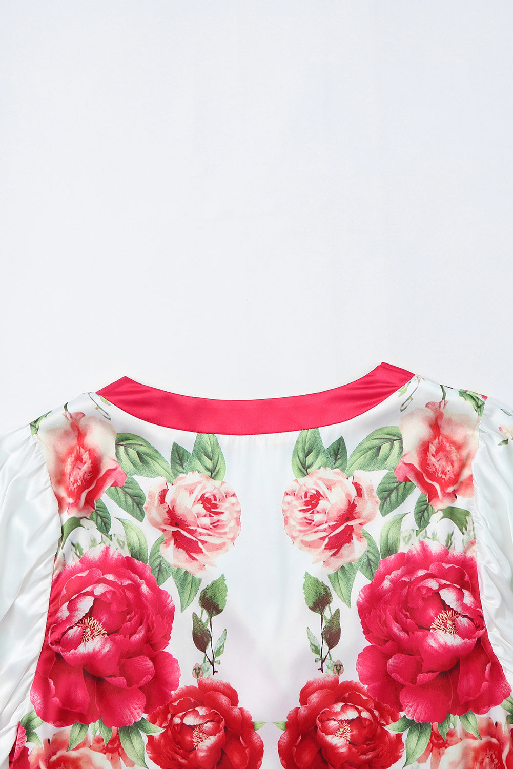 Rose Floral Print V Neck Wrap Bodysuit