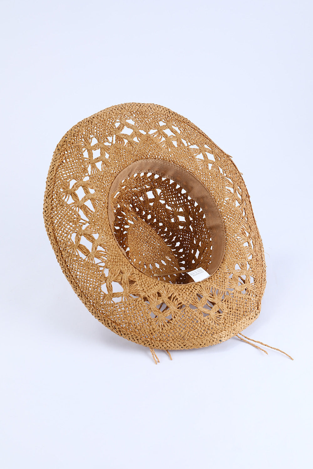 Khaki Hollow-out Straw Cowboy Hat