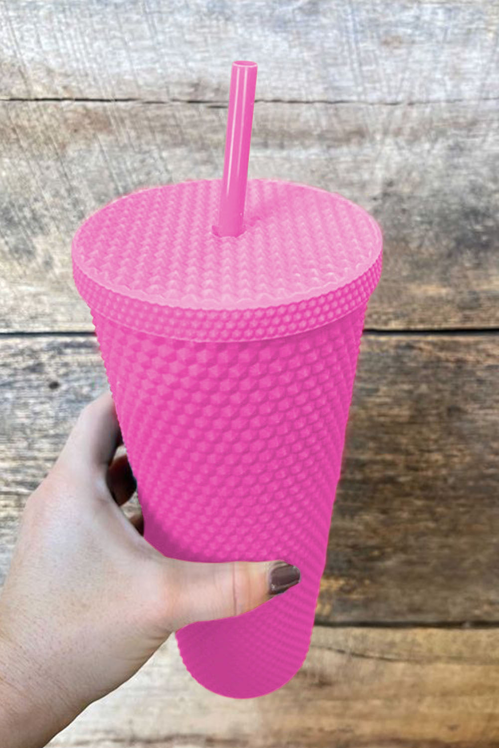 Pink Reusable Matte Plastic Tumbler Cup