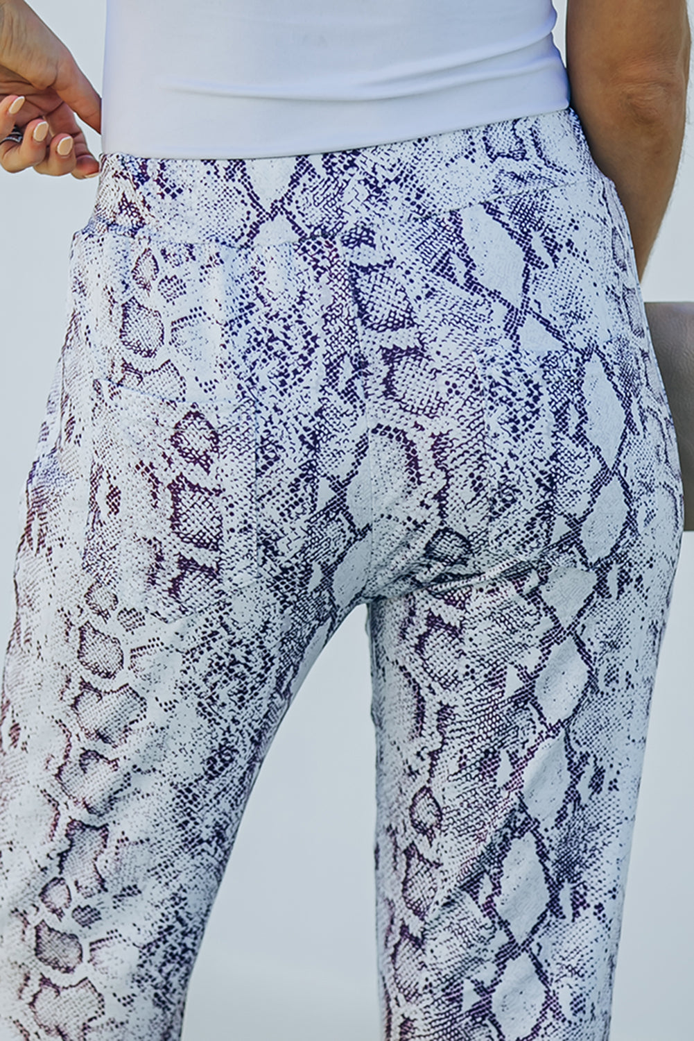 Snakeskin Print Wide Legs Pants