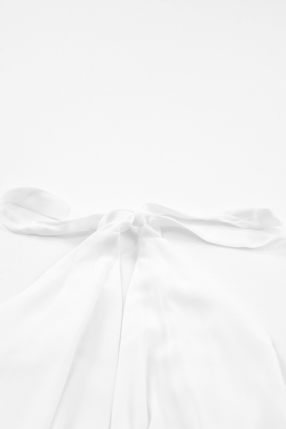 White Halter Neck Deep V Backless Asymmetric Maxi Dress
